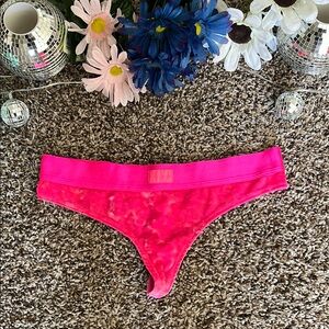 Neon Velour Thong Panties